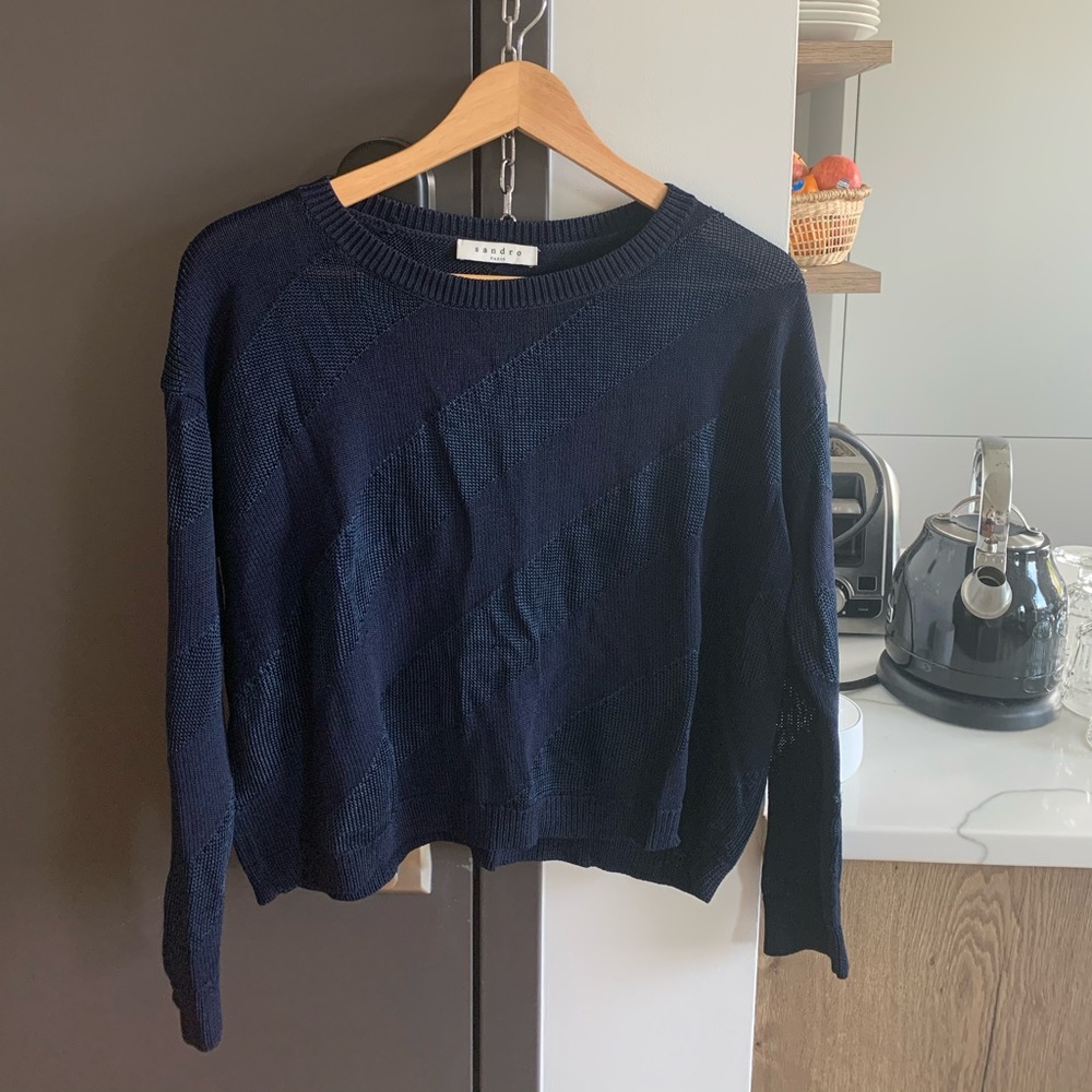 Dark blue Sandro sweater use size 4 good condition